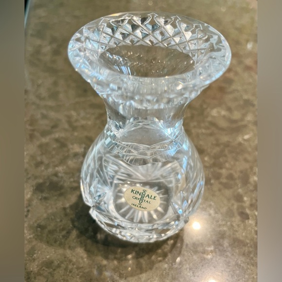 Waterford Kinsale Cut Crystal Bud Vase Shannon Pattern Made Ireland 5" T x 3" D - Picture 1 of 5